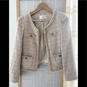 Iconic The Coco Blush Pink Tweed Blazer Jacket Size 1